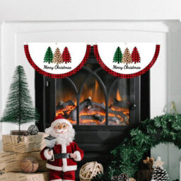 Amorly 3Pcs Christmas Fan Shape Bunting Flags, Outdoor Xmas Banner, Festive Hanging Ornament For Home, Window And Winter Holiday Decor - thumbnail 6