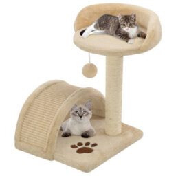 Walplus Cat Tree With Sisal Scratching Post 40 Cm Beige And Brown