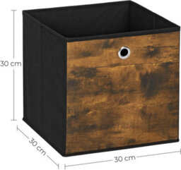 Basic Storage Collection, 6-Pack Fabric Boxes With Easy-Grip Design, Rustic Brown And Black - thumbnail 2
