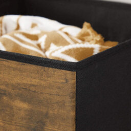 Basic Storage Collection, 6-Pack Fabric Boxes With Easy-Grip Design, Rustic Brown And Black - thumbnail 5