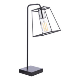 DAR Tower Table Lamp Matt Black And Polished Chrome - thumbnail 2
