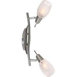 Luminosa Lighting Luminosa Florita Twin Ceiling Spotlight Chrome Opal Glass Shade 2X E14
