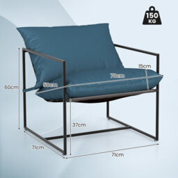 Costway Sling Accent Chairs Set Of 2 Outdoor Modern Metal Framed Armchairs - thumbnail 3