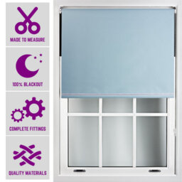 Furnished Blackout Blind With Diamante Braiding Free Cut Service - Duck Egg Blue (W)90Cm X (L)165Cm - thumbnail 1