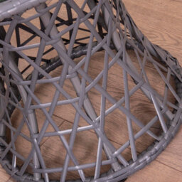 Sh&g Rattan Side Table - For 360 Papasan Moon Chairs - Grey Rattan With Glass Top - Indoor & Outdoor - Signature Homes And Gardens - thumbnail 5