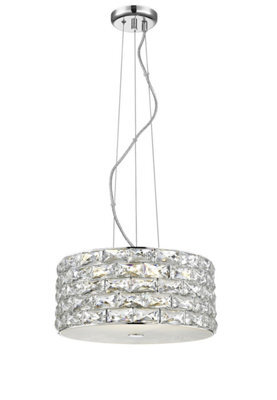 Luminosa Lighting Luminosa Aruba 4 Light Led Chrome Crystal Pendant Ceiling Light