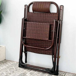 2 X Folding Rattan Sun Recliner Weatherproof Garden Patio Wicker Chair - thumbnail 5