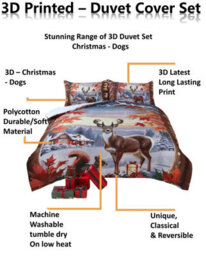 TheWhiteWater Limited Christmas Reindeer Xmas Duvet Set 3D Print Polycotton Bedding Set - thumbnail 6