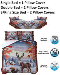 TheWhiteWater Limited Christmas Reindeer Xmas Duvet Set 3D Print Polycotton Bedding Set - thumbnail 5