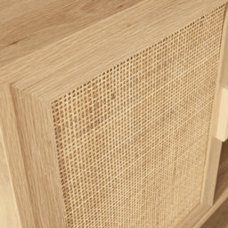Home Source Astbury 1 Rattan Door Compact Open Shelving Sideboard Cabinet Storage Unit - thumbnail 7