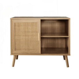 Home Source Astbury 1 Rattan Door Compact Open Shelving Sideboard Cabinet Storage Unit - thumbnail 8