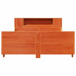 Berkfield Bed Frame Without Mattress Wax Brown 150X200 Cm King Size Solid Wood Pine - thumbnail 4