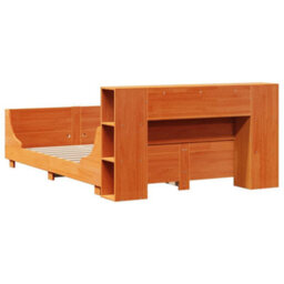Berkfield Bed Frame Without Mattress Wax Brown 150X200 Cm King Size Solid Wood Pine - thumbnail 8