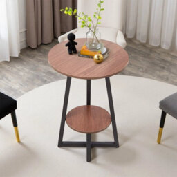 48 Cm Small Round Sofa Side Table Coffee End Table 2 Tier Shelf Living Room Bedroom - thumbnail 4