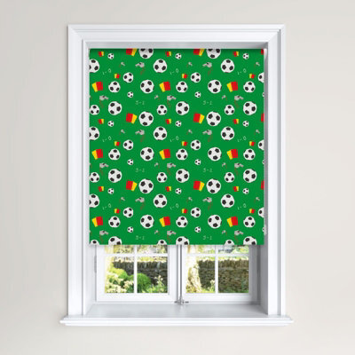 Lister Cartwright Football Blackout Roller Blinds Easy Fit Child Safety For Kids (Light Green, 60 Cm Width X 140 Cm Drop) - image 1