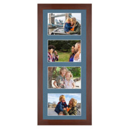 AK Frames 50X20Cm Rose Wood Modern Multi Photo Frame With Pompadour Mount - Holds 4 Apertures (4X) 6X4 Photos - thumbnail 1