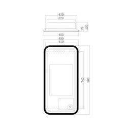 Royal Bathrooms Avenza 450 X 900mm Frontlit Led Cabinet Illuminated Rectangular Bathroom Mirror With Demister Pad & Touch Sensor - thumbnail 6
