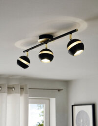 Stylish Black And Gold Ceiling Spot Light With Two Matching Wall Fixtures - thumbnail 4