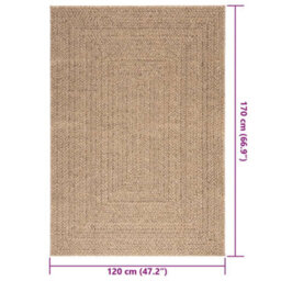 Berkfield Rug Zizur 140X200 Cm Jute Look Indoor And Outdoor - thumbnail 9
