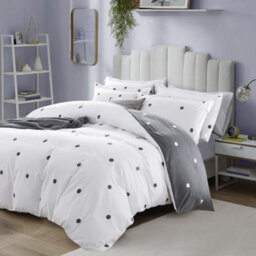 Ameha Print Duvet Cover 3 Piece Set Double Size (200X200Cm) Printed Dotted Cover With Matching Pillowcases Reversible Microfiber - thumbnail 9