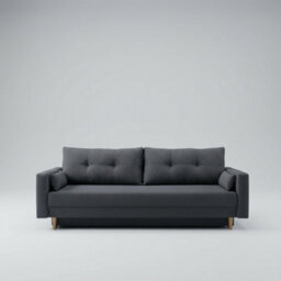 Bongo Upholstered Sofa Bed Hr Foam Bonnell Springs Wooden Legs Bedding Storage Living Room 220X94X86Cm Grey