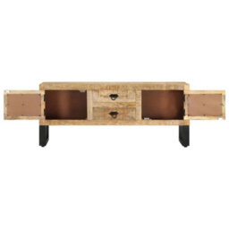 Berkfield Tv Cabinet 110X30X45 Cm Rough Mango Wood - thumbnail 5