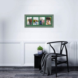 AK Frames 50X20Cm Green Classic Multi Photo Frame With Emerald Mount - Holds 4 Apertures (4X) 6X4 Photos - thumbnail 3