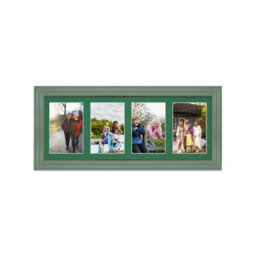 AK Frames 50X20Cm Green Classic Multi Photo Frame With Emerald Mount - Holds 4 Apertures (4X) 6X4 Photos - thumbnail 1