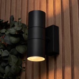 Litecraft Pack Of 2 Kenn Black Up And Down Outdoor Wall Lights - thumbnail 1