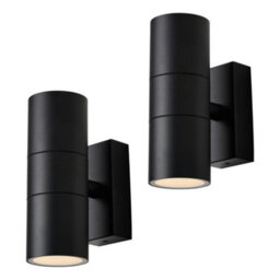 Litecraft Pack Of 2 Kenn Black Up And Down Outdoor Wall Lights - thumbnail 2