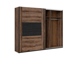 Impact Furniture Luxury Super King Size Bedroom Furniture Set With Sliding Wardrobe Bed Frame Led Lights Bedsides Usb Oak Black Kassel - thumbnail 8
