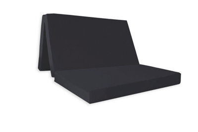 Mattress Guru Double Folding Z Bed, Tri - Folding Futon Mattress, Travel Camping Bed With Protective Travel Cover, Black - image 1