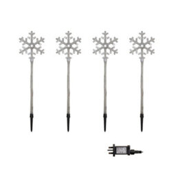 Samuel Alexander 69Cm Set Of 4 Plastic Crystal Snowflake Pathfinder Christmas Lights With Warm White Leds - thumbnail 9