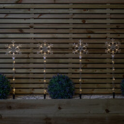 Samuel Alexander 69Cm Set Of 4 Plastic Crystal Snowflake Pathfinder Christmas Lights With Warm White Leds - thumbnail 2