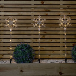 Samuel Alexander 69Cm Set Of 4 Plastic Crystal Snowflake Pathfinder Christmas Lights With Warm White Leds - thumbnail 6