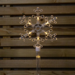 Samuel Alexander 69Cm Set Of 4 Plastic Crystal Snowflake Pathfinder Christmas Lights With Warm White Leds - thumbnail 4
