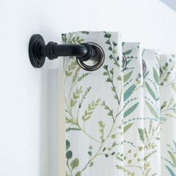 A.unique Home Room Darkening Metal Extendable Curtain Pole With Rings And Fittings - Black, 70Cm - 120Cm  Approx - thumbnail 2