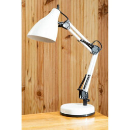 Orsina White Desk Lamp, Adjustable Arm And Head With Sleek Metal Frame, Matte Finish Offers Clean, Modern - thumbnail 2