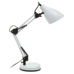 Orsina White Desk Lamp, Adjustable Arm And Head With Sleek Metal Frame, Matte Finish Offers Clean, Modern - thumbnail 1