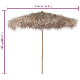 Walplus Bamboo Garden Parasol 270 Cm With Banana Leaf Roof - thumbnail 4