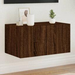 Walplus Tv Wall Cabinet With Led Lights Brown Oak 60X35X31 Cm - thumbnail 1