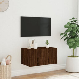 Walplus Tv Wall Cabinet With Led Lights Brown Oak 60X35X31 Cm - thumbnail 4