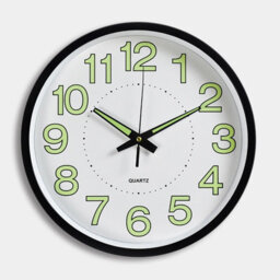 12 Large Luminous Wall Clocks Glow In The Dark Silent Home Digital Clock Decor Black - thumbnail 1