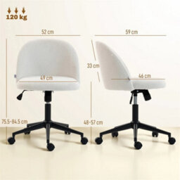 Desk Chair, Fluffy Swivel Office Chair For Makeup Vanity - thumbnail 2