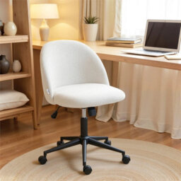 Desk Chair, Fluffy Swivel Office Chair For Makeup Vanity - thumbnail 3