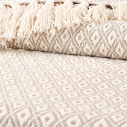 Ehc Super Soft Cotton Large Throw Covers Upto 2-Seater Sofa Or Double Bed, 150 X 200 Cm,  Beige - thumbnail 4