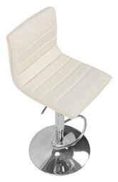 Lamboro Aldo Cream Bar Stool - Adjustable Swivel Kitchen Stool With Backrest - thumbnail 6