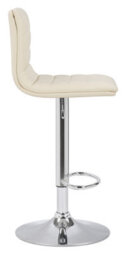 Lamboro Aldo Cream Bar Stool - Adjustable Swivel Kitchen Stool With Backrest - thumbnail 2