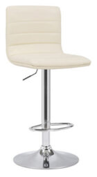 Lamboro Aldo Cream Bar Stool - Adjustable Swivel Kitchen Stool With Backrest