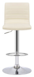 Lamboro Aldo Cream Bar Stool - Adjustable Swivel Kitchen Stool With Backrest - thumbnail 3